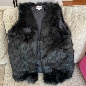 Black Faux Fur Vest